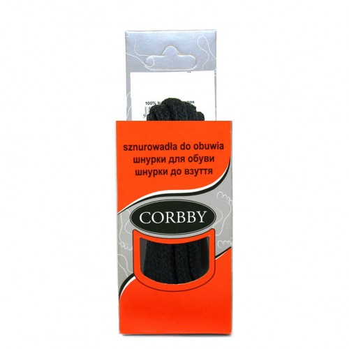 Шнурки для обуви 150см. круглые толстые (018 - черные) CORBBY арт.corb5504c
